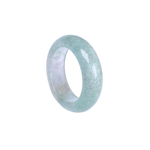 Jade-Ring für Damen und Herren, natürlicher grüner Erdbeer-Kristall, stapelbar, Ewigkeitsring, Einheitsgröße, Achat von Bwesfy