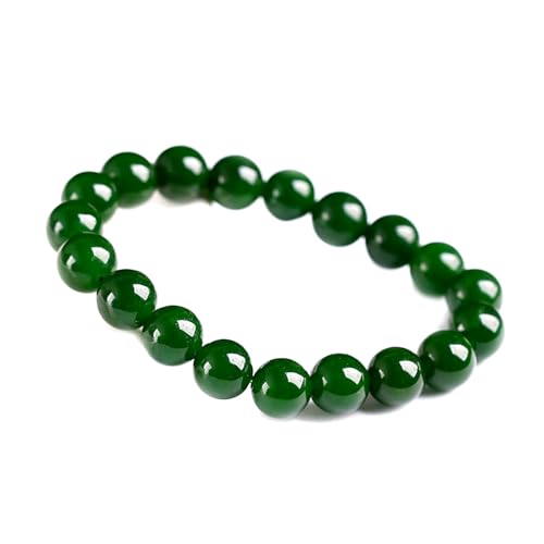 Jaspis-Edelstein-Stretch-Perlenarmband, Spinatgrün, Jade-Armband für Damen und Herren, Einheitsgröße, Achat von Bwesfy
