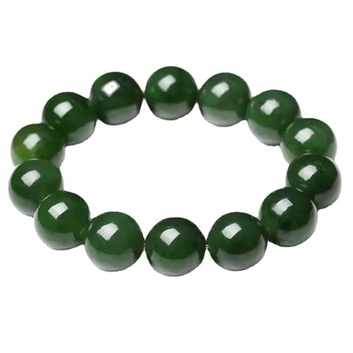 Jaspisgrünes Jade-Armband für Damen und Herren, Edelsteine, Stretch-Perlen, Glücksarmband, Einheitsgröße, Achat von Bwesfy