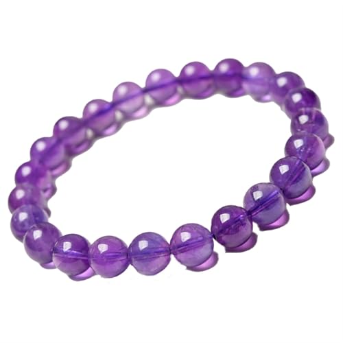 Lavendel-Jade-Armband für Damen und Herren, natürliche violette Amethyst-Edelsteine, Stretch-Perlenarmband, Einheitsgröße, Achat von Bwesfy