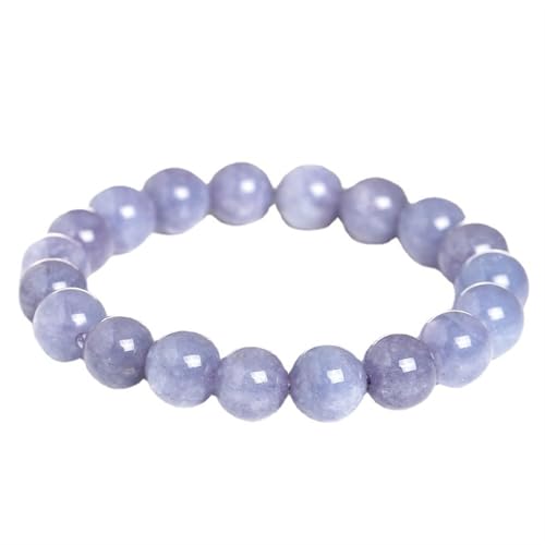 Lavendel-Jade-Armband für Frauen, hellvioletter Edelstein, handgefertigt, Perlen, Stretch-Armband, 6 mm von Bwesfy