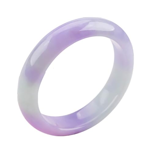 Lila Weiß Jade Armreif Armband für Frauen A-Grade Violet Jadeit Armband echt mit Zertifikat, Einheitsgröße, Achat von Bwesfy
