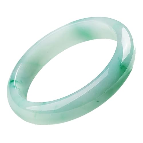 Natürliche Jade Armreif Armband für Damen, hellgrünes Jadeit-Armband, echt mit Zertifikat, Einheitsgröße, Achat von Bwesfy
