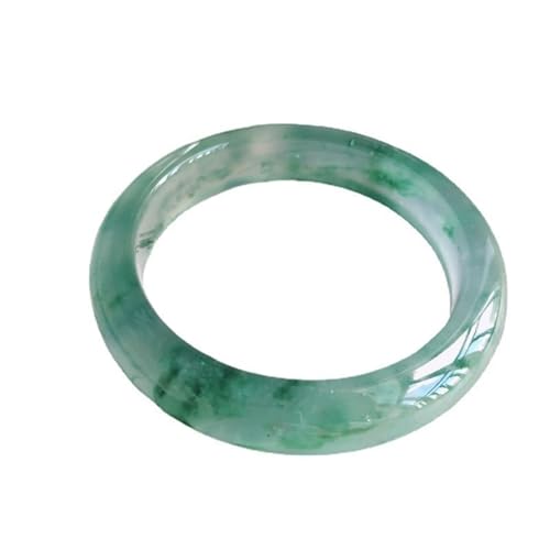 Natürliche grüne schwimmende Blumen Jade Armreif Armband für Frauen echt mit Zertifikat Eis Transparent Jadeit Armreif, Einheitsgröße, Achat von Bwesfy