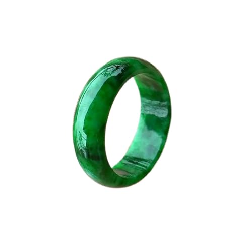 Natürlicher grüner Jade-Ring, Klasse A, für Damen, echter Stein, Jadeit, einfacher Edelsteinring, Schmuck, Geschenk, Einheitsgröße, Achat von Bwesfy