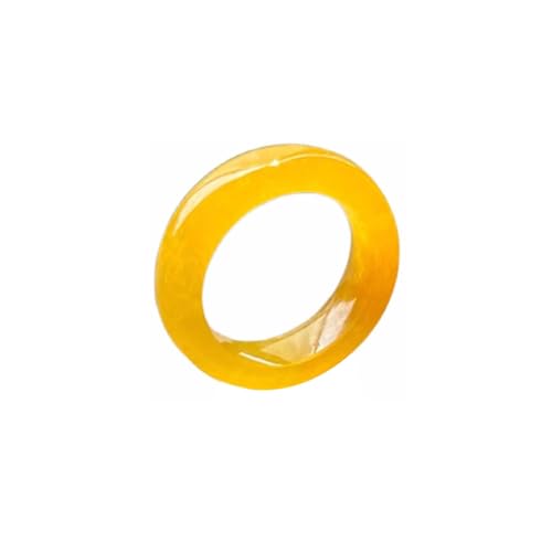 Natürlicher leuchtender gelber Jade-Ring für Damen und Herren, stapelbar, Ewigkeitsring, Jadeit, Einheitsgröße, Achat von Bwesfy