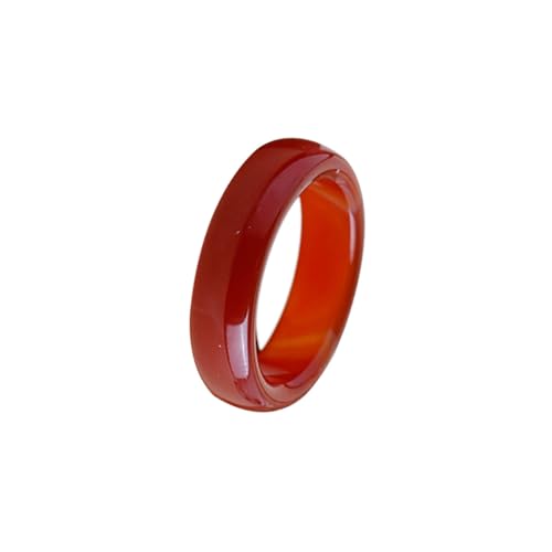 Natürlicher roter Jade-Ring für Damen und Herren, Achat, Chalcedon, Karneol, Ewigkeitsring, Schmuck, 7 von Bwesfy