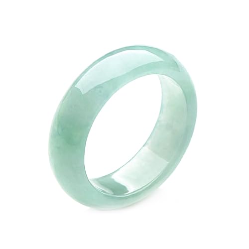 Ring aus natürlicher Jade für Damen, hellgrüner Edelstein, Jadeit, Schmuck, Geschenk für Sie, Einheitsgröße, Achat von Bwesfy