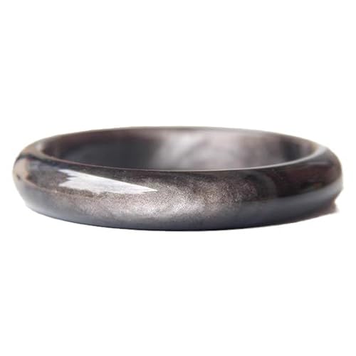 Schwarzer Katzenaugen-Stein, Jade-Armreif für Damen, natürlicher Obsidian, Glücksarmbänder, Einheitsgröße, Achat von Bwesfy
