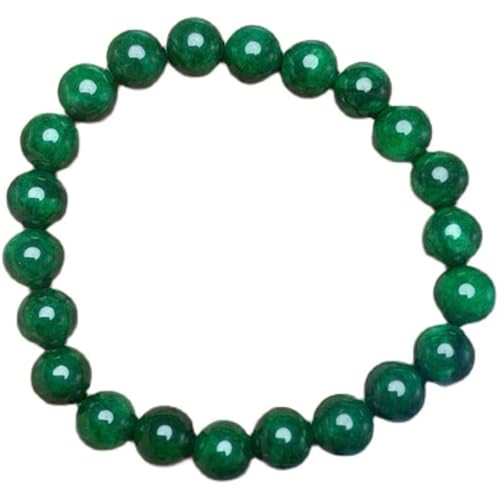 Smaragd-Jade-Armband für Damen und Herren, burmesisch-grünes, dehnbares Jadeit-Armband, Schmuck, 10 mm von Bwesfy