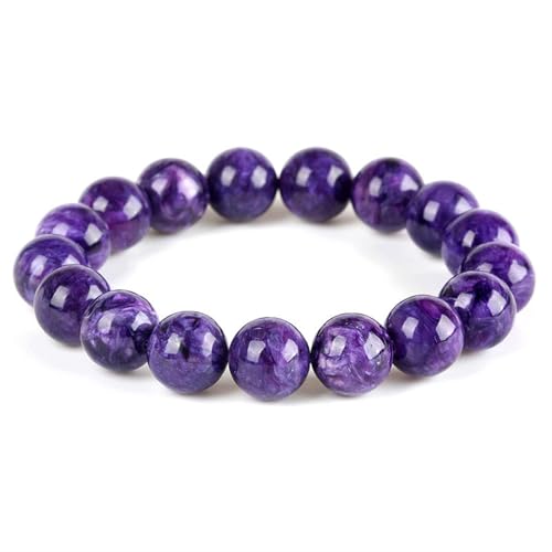 Violettes Jade-Armband für Damen und Herren, Amethyst-Stretch-Perlenarmband, verstellbare Größe, Einheitsgröße, Achat von Bwesfy