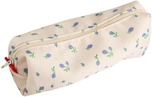 Bwexxt Federmäppchen im frischen Stil, Stiftehalter, Münztasche, für Damen, einfache Kosmetik-Aufbewahrungstasche, Make-up-Tasche, Büro, Schreibwaren, Organizer, Stifthalter, Blau von Bwexxt