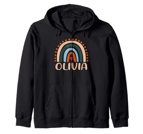 Olivia Name Personalisiert Lustig Frauen Regenbogen Olivia Kapuzenjacke von Bwili Personalized apparel Gifts