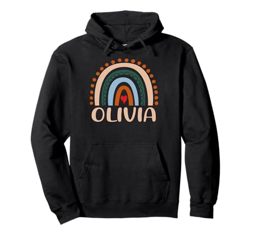 Olivia Name Personalisiert Lustig Frauen Regenbogen Olivia Pullover Hoodie von Bwili Personalized apparel Gifts
