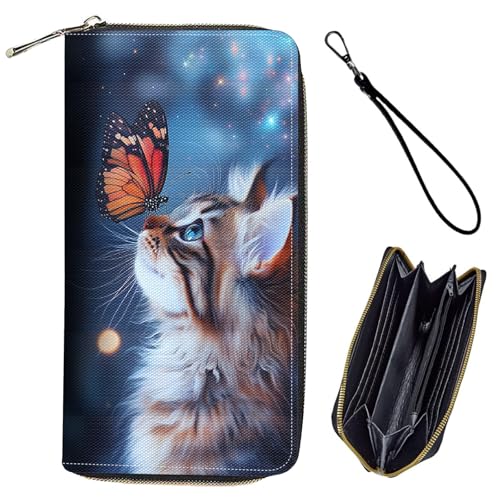 Bxgolkgd Damen-Geldbörse, RFID-blockierend, Leder, großes Fassungsvermögen, Kreditkartenhalter, PU-Leder, Damen-Clutch mit Münzfach mit Reißverschluss, Brieftasche-647 von Bxgolkgd