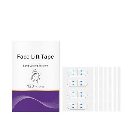 120 Stück Face Lifting Tape, Face Tape Lifting Gesicht, Facelifting Aufklebers Anti Falten Pflaster für Makeup, Doppelkinn, Fältchen, V-line, Schlaffe Haut, Schlupflider (A) von Bxjinkele