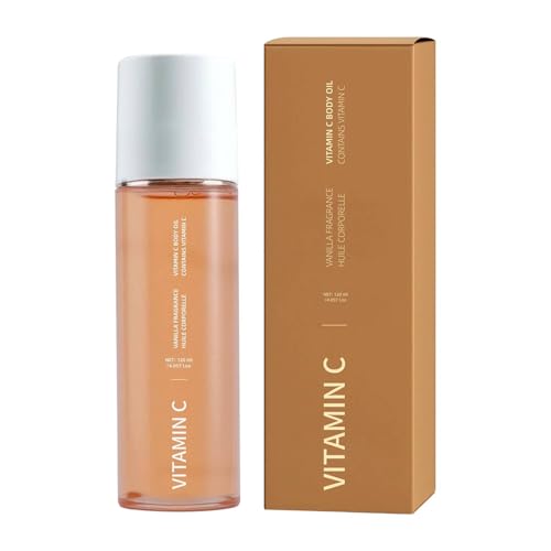 120ml Vitamin C Körperöl für Frauen und Männer Feuchtigkeitsspendendes, duftendes Körperserum für strahlende, nährende und feuchtigkeitsspendende Pflege nach dem Duschen und Baden (1PC) von Bxjinkele