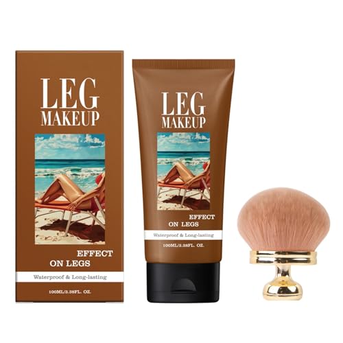 Body Coverage Perfector mit Extra großer Körper Make-up-Pinsel, Leg Cream, All Over Complexion Perfector, Bein Make up Wasserfest, Abdecken, Tattoo Abdecken For Women and Men (Kakao) von Bxjinkele