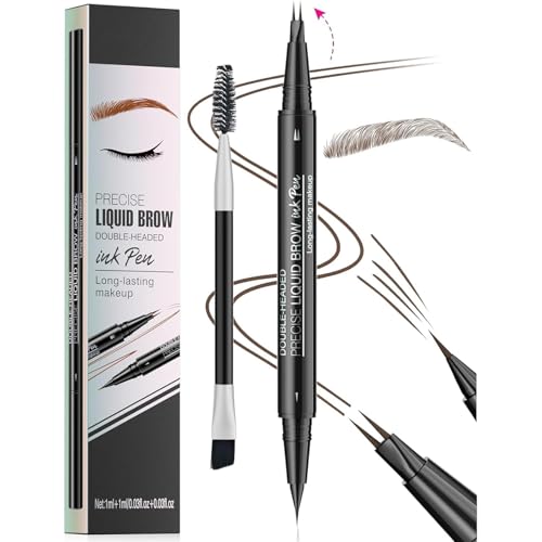 Curved Eyebrow Pen - Augenbrauenstift | Magischer Wasserdichter Augenbrauenstift | 2-In-1 Dual-Ended Microblading Augenbrauenstift | Für Natürliche Haarähnliche Brauen (Braun) von Bxjinkele