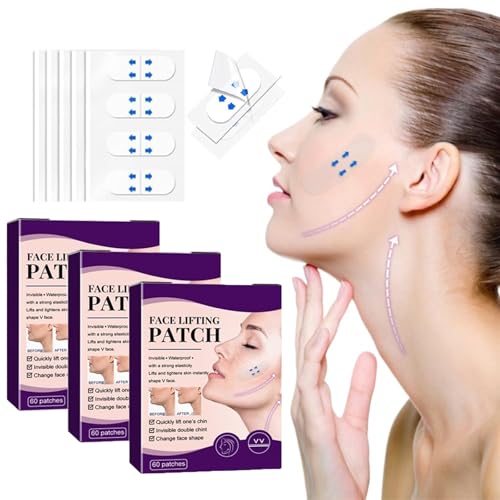 Face Lifting Tape | Face Tape Lifting Gesicht | Unsichtbares Gesichtslifting Facial Patches | Facelifting Aufkleber | Facelifting Klebeband | Facelifting-Werkzeuge | Für Sofort-Make-Up (3Pcs) von Bxjinkele