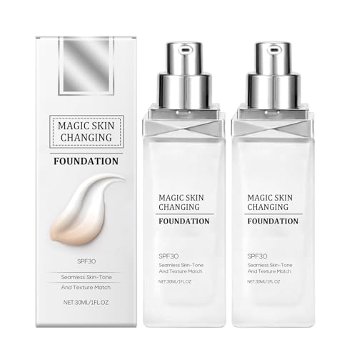 Foundation Color Changing | Color Changing Foundation | Farbwechselnde Foundation | Farbwechsel Grundierung Warm Skin Moisturising Concealer | Nude Concealer | Für Alle Hauttypen, SPF30 (2Pcs, 30ml) von Bxjinkele