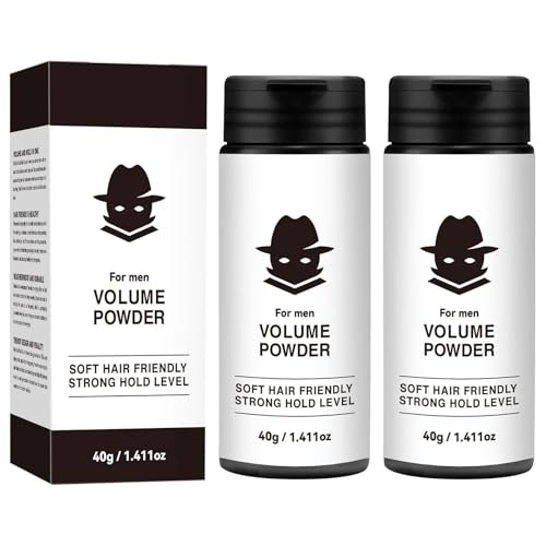 Haarpuder Männer | Volumen Puder Haare | Hair Styling Powder | Texturpuder Für Männer | Leicht Aufzutragen | Verleiht Sofort Textur Und Volumen | Rein Natürliche Inhaltsstoffe | Starker Halt (40g, 2) von Bxjinkele