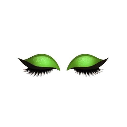 Lazy Eye Shadow Wimpernpatch, Glitzer-Lidschatten-Aufkleber Mit Wimpern, Lazy Eyelash Stickers, Einfach Aufzutragender Lidschatten Und Wimpern in Einem, Kein Kleber Nötig (Grün) von Bxjinkele
