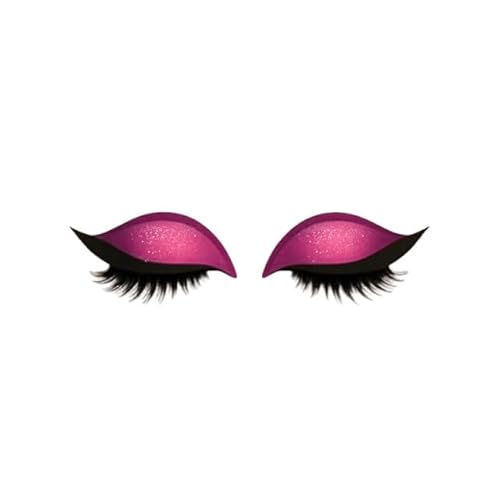 Lazy Eye Shadow Wimpernpatch, Glitzer-Lidschatten-Aufkleber Mit Wimpern, Lazy Eyelash Stickers, Einfach Aufzutragender Lidschatten Und Wimpern in Einem, Kein Kleber Nötig (Rot) von Bxjinkele