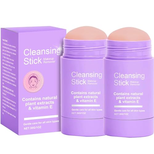 Reinigungsstift und Make-up Entferner Stick, Reinigender Gesichtsreiniger Stick, Reisefreundliche Deep Pore Cleansing Balm Make-up Entferner, Cleanser Stick für Alle Hauttypen (2PC) von Bxjinkele