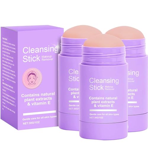 Reinigungsstift und Make-up Entferner Stick, Reinigender Gesichtsreiniger Stick, Reisefreundliche Deep Pore Cleansing Balm Make-up Entferner, Cleanser Stick für Alle Hauttypen (3PC) von Bxjinkele
