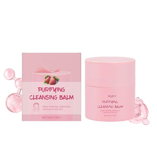 Strawberry Cleansing Makeup Remover, Sanfte Makeup-Entfernung, Entfernt hartnäckiges, Leicht zu reinigen ohne zu fetten, komfortabel und nicht eng Haut, Erfrischende Textur (2PC) von Bxjinkele