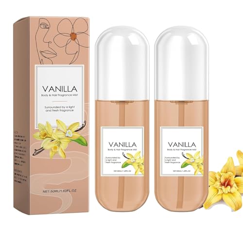 Vanilla Perfume Mit Vanilleextrakt | Vanille Parfüm | Vanilla Skin Eau De Parfums | Körper & Haarduftnebel | Lang Anhaltender Haut-Körpernebel | Tragbares Parfümspray Für Dating-Reisen (2Pcs) von Bxjinkele