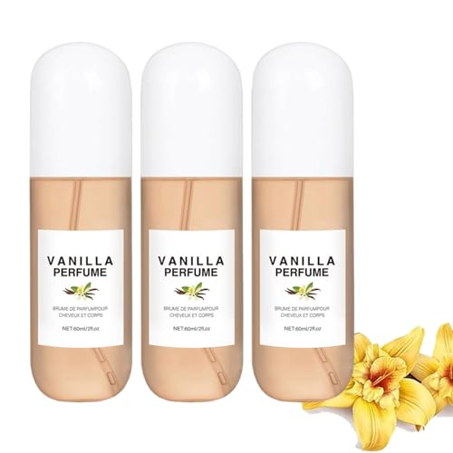 Vanille Parfüm | Vanilla Perfume Mit Vanilleextrakt | Vanilla Skin Eau De Parfums | Körper & Haarduftnebel | Lang Anhaltender Haut-Körpernebel | Tragbares Parfümspray Für Dating-Reisen (3Pcs) von Bxjinkele