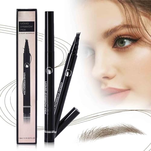 Wasserdichter 3D Augenbrauenstift Mit 4 Gabelspitzen, 2024 Neu Eyebrow Tattoo Pen, With A Micro Fork Tip Applicator Wischfest Transferfest, Erzeugt Mühelos Natürlich Aussehende Brauen (5Pcs) von Bxjinkele
