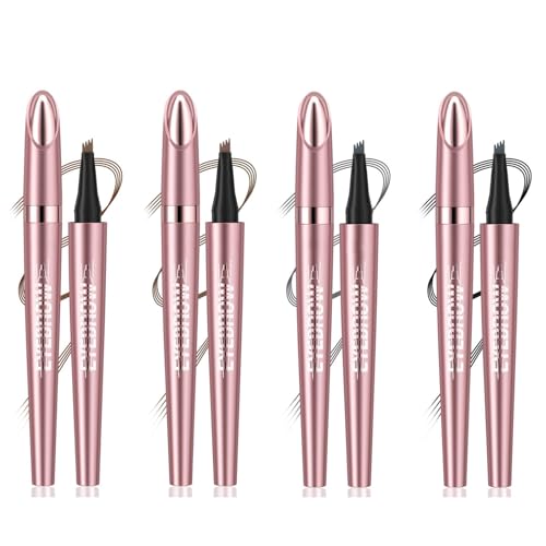 Wasserdichter 3D Augenbrauenstift Mit 4 Gabelspitzen | Microblading Augenbrauenstift Härchenzeichnung | Augenbrauenstift Mit 4 Gabelspitze Applikator | Erzeugt Mühelos Natürliche Augenbrauen (4Pcs) von Bxjinkele