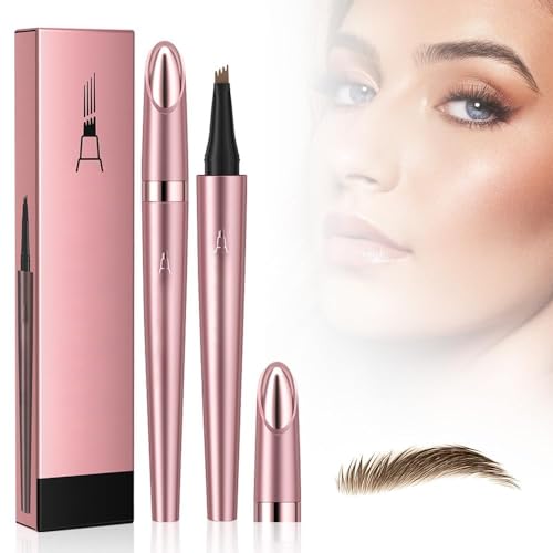 Wasserdichter 3D Augenbrauenstift Mit 4 Gabelspitzen | Microblading Augenbrauenstift Härchenzeichnung | Augenbrauenstift Mit 4 Gabelspitze Applikator | Erzeugt Mühelos Natürliche Augenbrauen (Kaffee) von Bxjinkele
