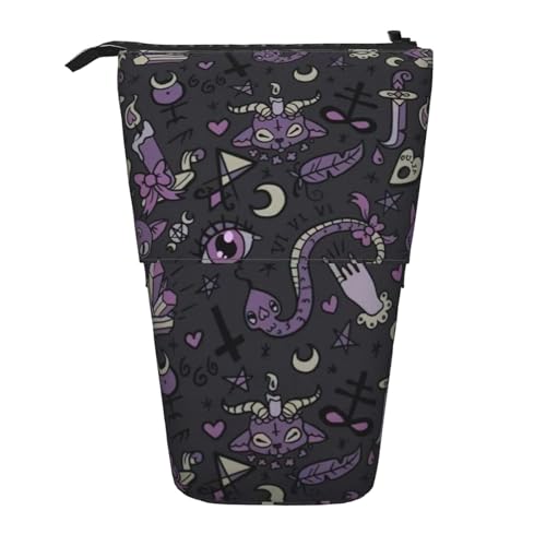 Bxzpzplj Federmäppchen, Teleskop-Etui, multifunktional, für Schule, Büro, Camouflage, Zebrastreifen, Violett, Blau, Grün, Lila Schwarz Goth Gruselig, Einheitsgröße von Bxzpzplj