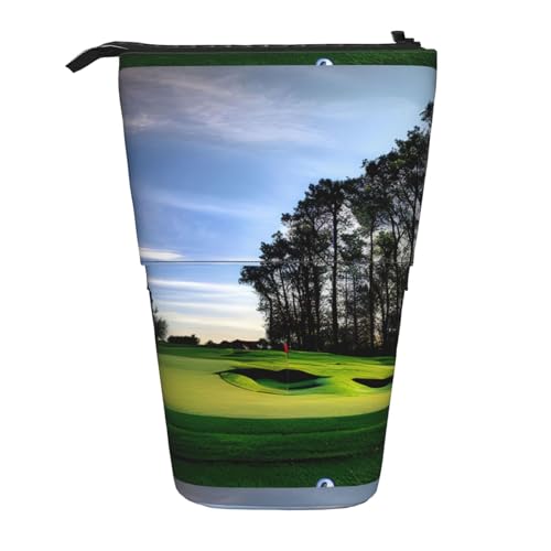 Bxzpzplj Federmäppchen mit Alien-Druck, stehend, für Büro, Schreibwaren, einziehbares Federmäppchen, Federmäppchen, Arbeit, Golfplatz und Baum, Einheitsgröße von Bxzpzplj