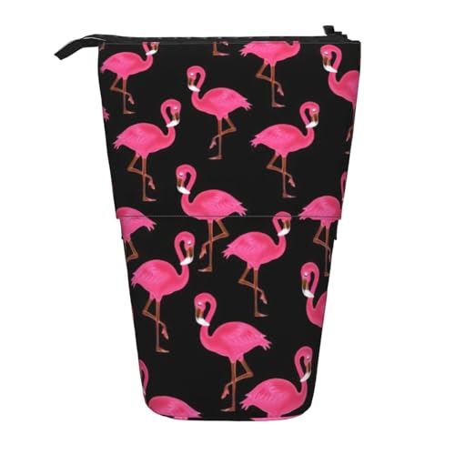 Bxzpzplj Federmäppchen mit Mandala-Druck, Teleskop, multifunktional, Schreibwaren, Aufbewahrungstasche, Box, Schule, Büro, Schöne rosa Flamingos, Einheitsgröße von Bxzpzplj