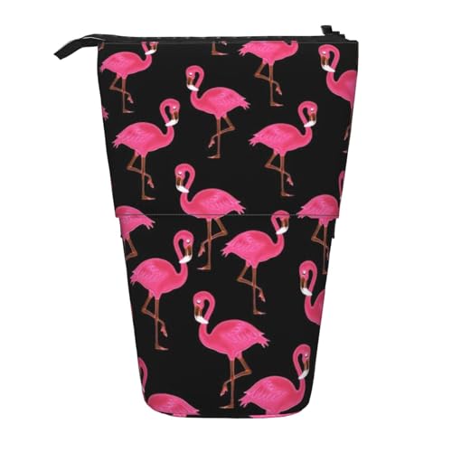 Bxzpzplj Federmäppchen mit Nachthimmel-Aufdruck, Teleskop-Etui, multifunktional, Schreibwaren, Aufbewahrungstasche, Büro und Kosmetik, Schöne rosa Flamingos, Einheitsgröße von Bxzpzplj