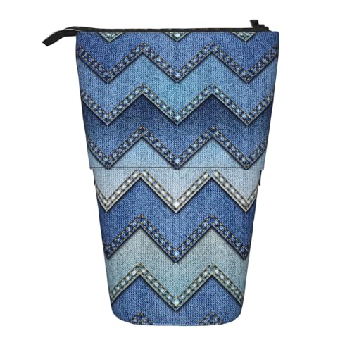 Bxzpzplj Gears Clock Federmäppchen mit Aufdruck "Century Print", für Büro, Schreibwaren, einziehbares Federmäppchen, Federmäppchen, Arbeit, Gradient Blue Denim, Einheitsgröße von Bxzpzplj