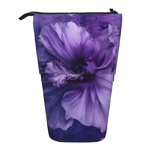 Bxzpzplj Hojas Tropicales Federmäppchen mit Y-Flores-Druck, Teleskop-Etui, Schreibwaren, Make-up, Aufbewahrungstasche für Teenager, Schulbedarf, violett, Einheitsgröße von Bxzpzplj