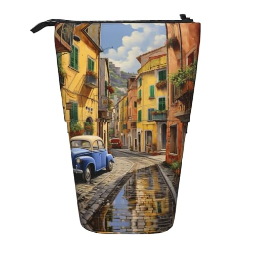 Bxzpzplj Lord Howe Island Sea Turtle Print Stehendes Federmäppchen für Büro, Schreibwaren, einziehbares Federmäppchen, Federmäppchen, Arbeit, Italian Street3, Einheitsgröße von Bxzpzplj