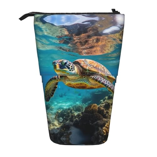Bxzpzplj Lord Howe Island Sea Turtle Print Stehendes Federmäppchen für Büro, Schreibwaren, einziehbares Federmäppchen, Federmäppchen, Arbeit, Lord Howe Island Meeresschildkröte 2, Einheitsgröße von Bxzpzplj
