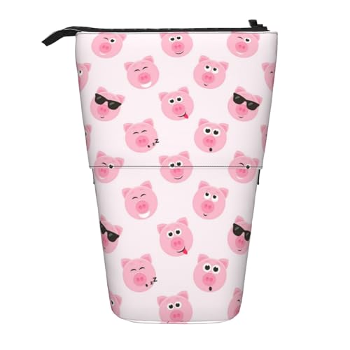 Bxzpzplj Lustiges rosa Schweinegesichtsdruck Bleistift Teleskopkoffer Multifunktionale Schreibwaren Aufbewahrungstasche Büro und Kosmetik, Lustiges rosa Schwein Gesicht, Einheitsgröße von Bxzpzplj