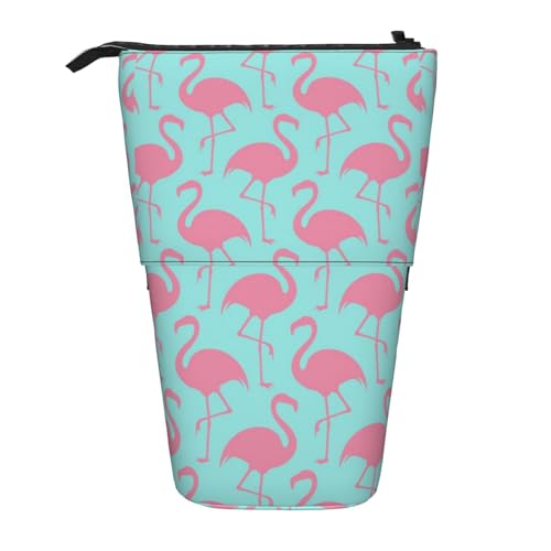 Bxzpzplj Mehrzweck-Federmäppchen mit Flamingo-Druck, Teleskop-Federmäppchen, Organizer, Schreibwaren-Aufbewahrungstasche, Rosa Flamingo, Einheitsgröße von Bxzpzplj