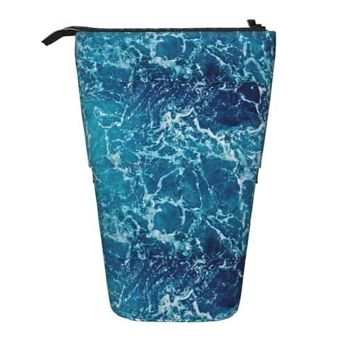 Bxzpzplj Ruhiges Federmäppchen mit Unterwasserlandschaft, stehendes Federmäppchen für Büro, Schreibwaren, einziehbares Federmäppchen, Federmäppchen, Arbeit, Tropischer Ozeanstrand, Einheitsgröße von Bxzpzplj