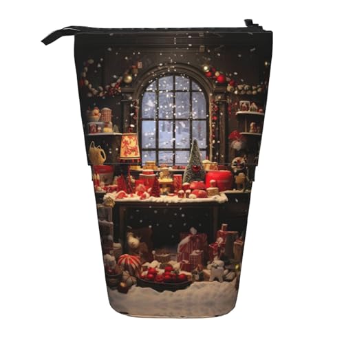 Bxzpzplj Stehendes Federmäppchen mit Friedensfrosch-Baum-Aufdruck, für Büro, Schreibwaren, einziehbares Federmäppchen, Federmäppchen, Arbeit, Merry Christmas Day, Einheitsgröße Bxzpzplj Stehendes Federmäppchen mit Friedensfrosch-Baum-Aufdruck, für Büro, Schreibwaren, einziehbares Federmäppchen, Federmäppchen, Arbeit, Merry Christmas Day, Einheitsgröße von Bxzpzplj