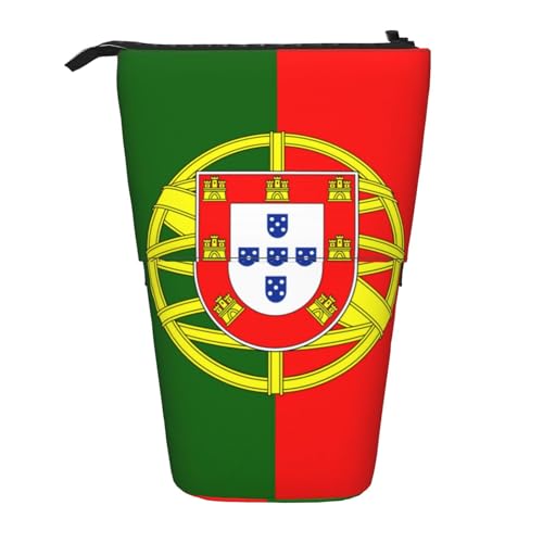 Bxzpzplj Stehendes Federmäppchen mit chinesischer Flagge, für Büro, Schreibwaren, einziehbares Federmäppchen, Federmäppchen, Arbeit, Portugiesische Flagge, Einheitsgröße von Bxzpzplj