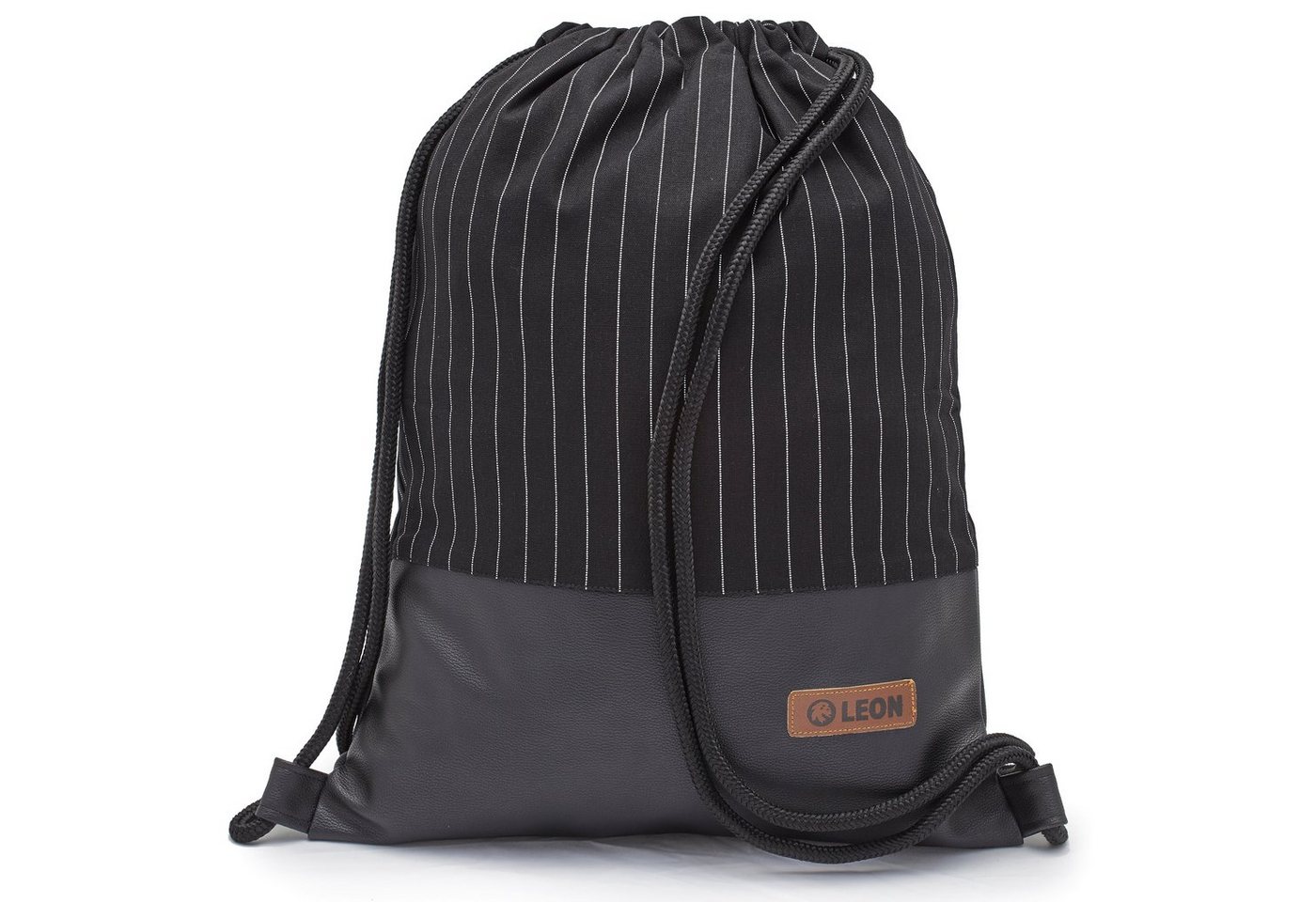 By Bers Turnbeutel Leon By Bers Turnbeutel Beutelrucksack Freizeitrucksack gymbag (Tagesrucksack für Strand Sport Festival Freizeit Alltag Einkauf aus Baumwolle Innentasche Schlüsselband), Premium Handarbeit, reine Baumwolle von By Bers